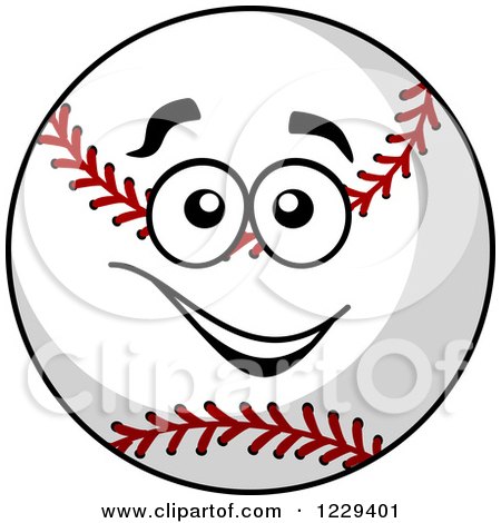 Clipart of a Happy Baseball Character - Royalty Free Vector Illustration by Vector Tradition SM