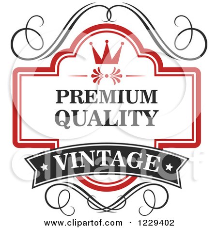 Clipart of a Vintage Premium Quality Guarantee Label 5 - Royalty Free Vector Illustration by Vector Tradition SM