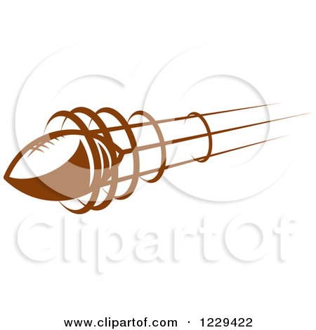 Clipart of a Brown Flying American Football 2 - Royalty Free Vector Illustration by Vector Tradition SM
