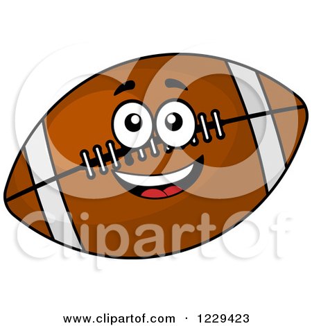 Clipart of a Happy American Football Character - Royalty Free Vector Illustration by Vector Tradition SM
