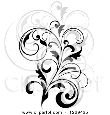 Clipart of a Black Flourish with a Shadow 7 - Royalty Free Vector Illustration by Vector Tradition SM