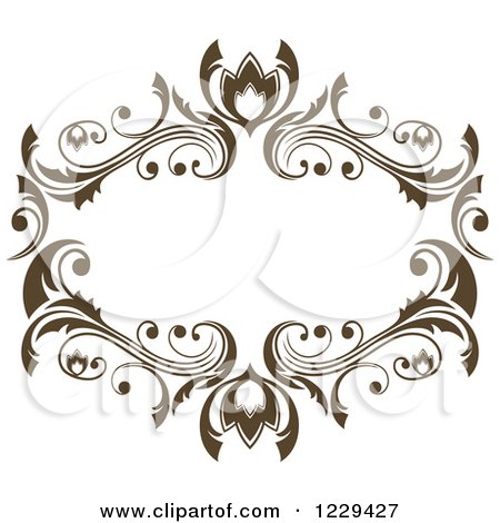 Clipart of a Dark Brown Ornate Frame 2 - Royalty Free Vector Illustration by Vector Tradition SM