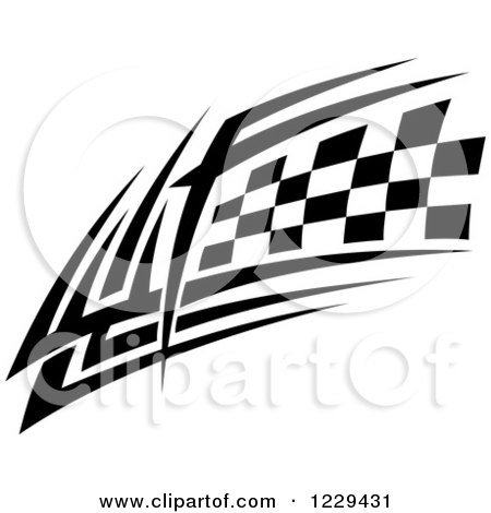 Clipart of a Black and White Checkered Tribal Racing Flag 8 - Royalty Free Vector Illustration by Vector Tradition SM