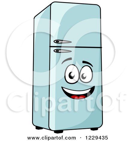 Clipart of a Happy Retro Refrigerator - Royalty Free Vector Illustration by Vector Tradition SM
