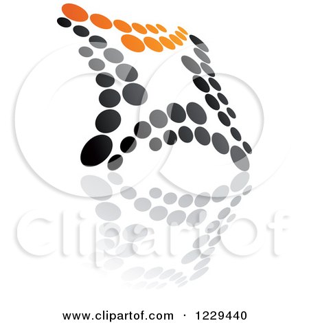 Clipart of an Abstract Orange and Black Logo and Reflection - Royalty Free Vector Illustration by Vector Tradition SM