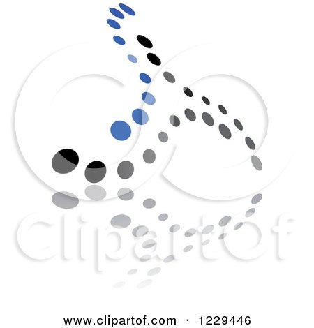 Clipart of an Abstract Blue and Black Logo and Reflection - Royalty Free Vector Illustration by Vector Tradition SM