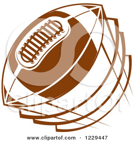 Clipart of a Brown Flying American Football - Royalty Free Vector Illustration by Vector Tradition SM
