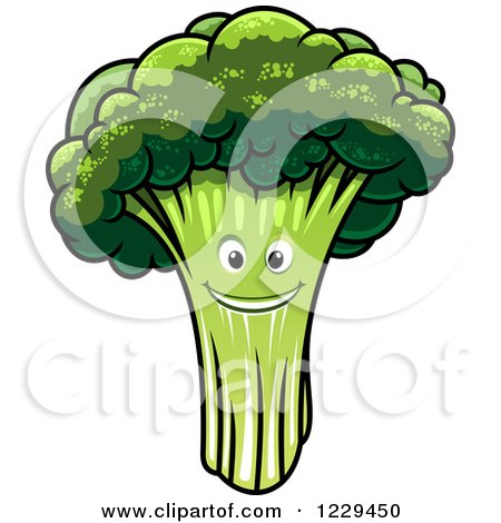Clipart of a Happy Broccoli Mascot - Royalty Free Vector Illustration by Vector Tradition SM