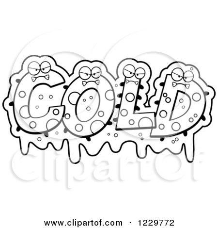 Clipart of Black and White Slimy Monsters Forming the Word Cold - Royalty Free Vector Illustration by Cory Thoman