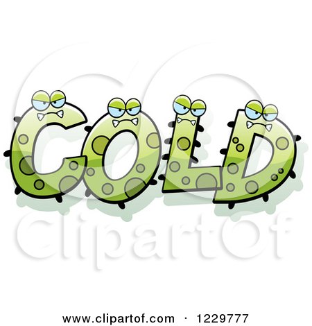Clipart of Green Monsters Forming the Word Cold - Royalty Free Vector Illustration by Cory Thoman
