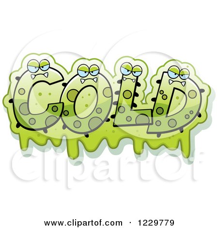 Clipart of Green Slimy Monsters Forming the Word Cold - Royalty Free Vector Illustration by Cory Thoman