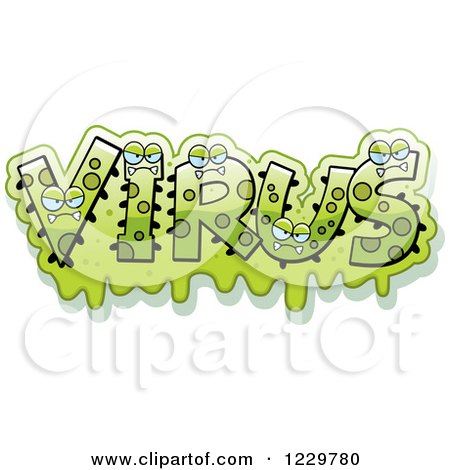 Clipart of Green Snotty Monsters Forming the Word Virus - Royalty Free Vector Illustration by Cory Thoman