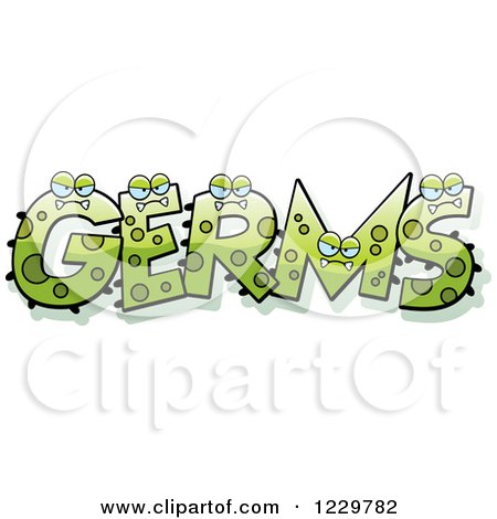 Clipart of Green Monsters Forming the Word Germs - Royalty Free Vector Illustration by Cory Thoman