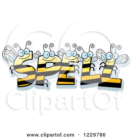 Clipart of Bee Letters Forming the Word SPELL - Royalty Free Vector Illustration by Cory Thoman