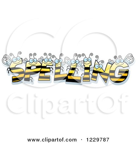 Clipart of Bee Letters Forming the Word SPELLING - Royalty Free Vector Illustration by Cory Thoman