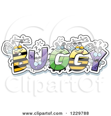 Clipart of Letter Insects Forming the Word BUGGY - Royalty Free Vector Illustration by Cory Thoman