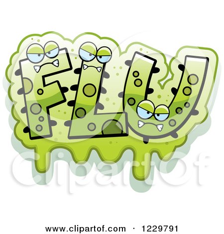 Clipart of Green Slimy Monsters Forming the Word Flu - Royalty Free Vector Illustration by Cory Thoman