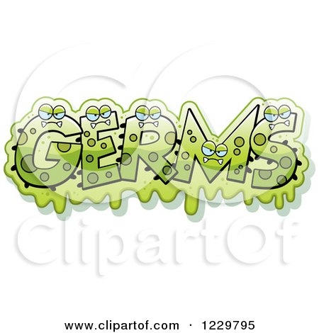 Clipart of Green Slimy Monsters Forming the Word Germs - Royalty Free Vector Illustration by Cory Thoman