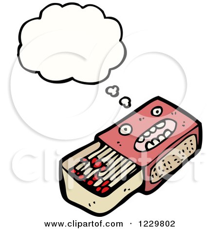 Clipart of a Thinking Match Box - Royalty Free Vector Illustration by lineartestpilot