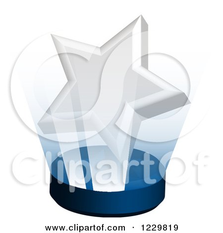 Clipart of a 3d Shining White Star Award on a Stand - Royalty Free Vector Illustration by Cherie Reve