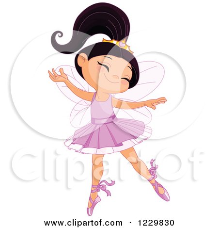 Clipart of a Happy Ballerina Princess Girl Dancing - Royalty Free Vector Illustration by Pushkin