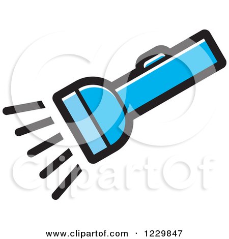 Clipart of a Blue Flashlight Icon - Royalty Free Vector Illustration by Lal Perera