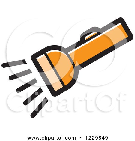 Clipart of an Orange Flashlight Icon - Royalty Free Vector Illustration by Lal Perera