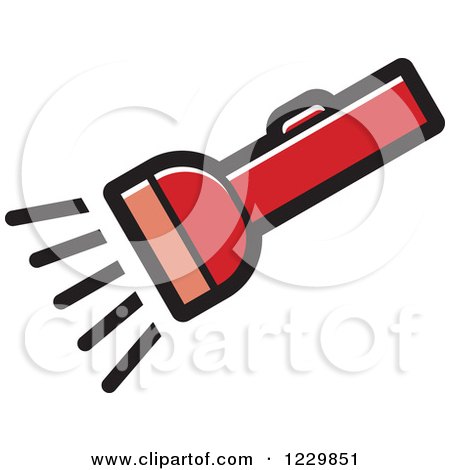 Clipart of a Red Flashlight Icon - Royalty Free Vector Illustration by Lal Perera