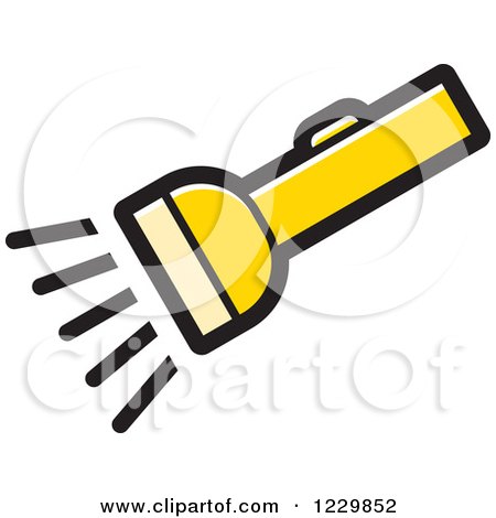 Clipart of a Yellow Flashlight Icon - Royalty Free Vector Illustration by Lal Perera