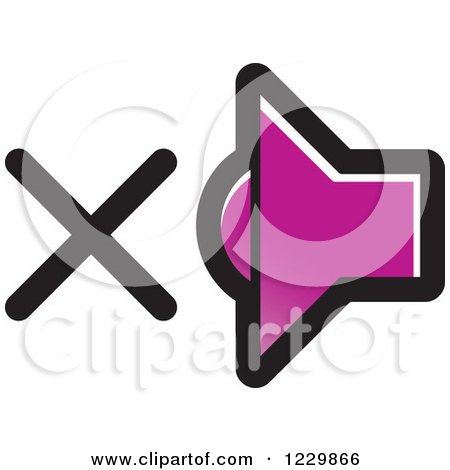 Clipart of a Purple Mute Speaker Icon - Royalty Free Vector Illustration by Lal Perera