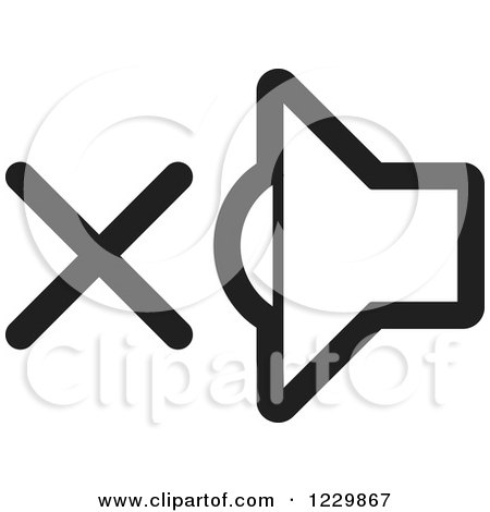 Clipart of a Black and White Mute Speaker Icon - Royalty Free Vector Illustration by Lal Perera