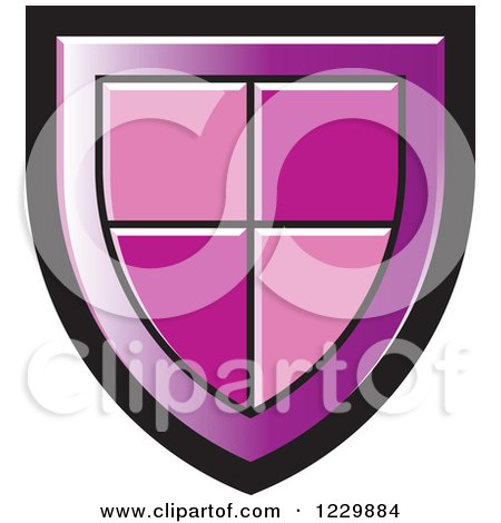 Clipart of a Purple Shield Icon - Royalty Free Vector Illustration by Lal Perera