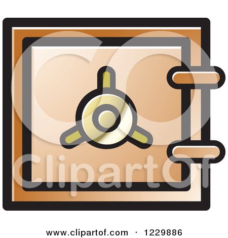 Clipart of a Brown Safe Vault Icon - Royalty Free Vector Illustration by Lal Perera