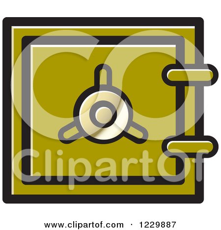 Clipart of a Dark Green Safe Vault Icon - Royalty Free Vector Illustration by Lal Perera