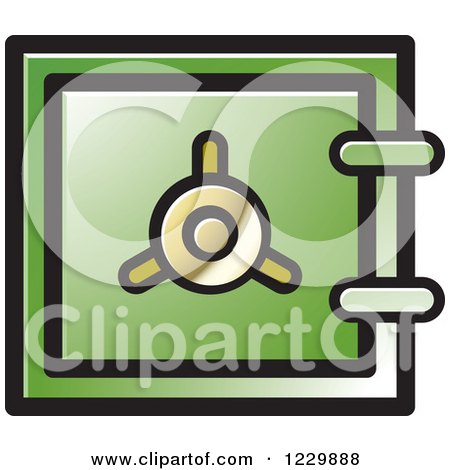 Clipart of a Green Safe Vault Icon - Royalty Free Vector Illustration by Lal Perera