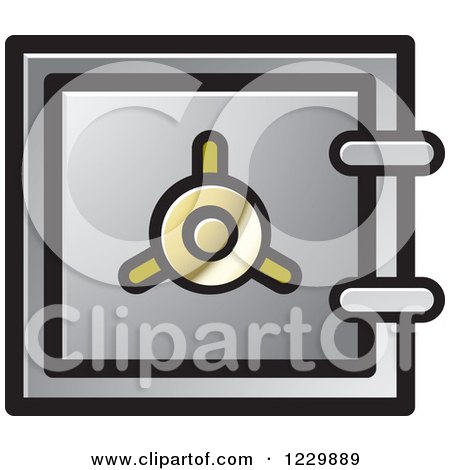 Clipart of a Gray Safe Vault Icon - Royalty Free Vector Illustration by Lal Perera