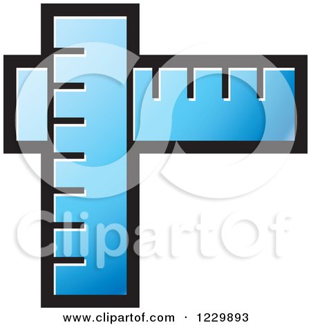Clipart of a Blue Rulers Icon - Royalty Free Vector Illustration by Lal Perera