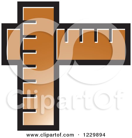 Clipart of a Brown Rulers Icon - Royalty Free Vector Illustration by Lal Perera