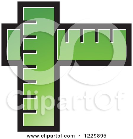 Clipart of a Green Rulers Icon - Royalty Free Vector Illustration by Lal Perera