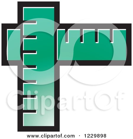 Clipart of a Turquoise Rulers Icon - Royalty Free Vector Illustration by Lal Perera