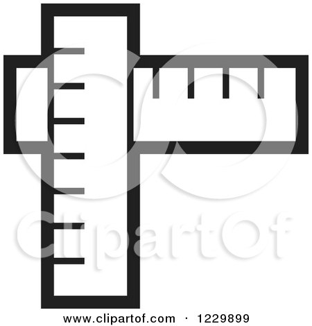 Clipart of a Black and White Rulers Icon - Royalty Free Vector Illustration by Lal Perera