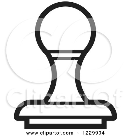 Clipart of a Black and White Rubber Stamp Icon - Royalty Free Vector Illustration by Lal Perera