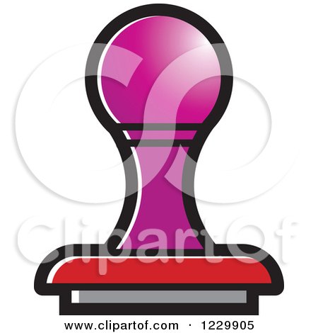 Clipart of a Purple and Red Rubber Stamp Icon - Royalty Free Vector Illustration by Lal Perera