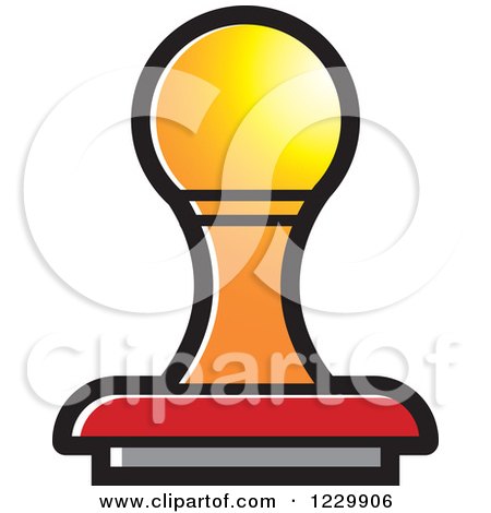Clipart of a Red and Orange Rubber Stamp Icon - Royalty Free Vector Illustration by Lal Perera