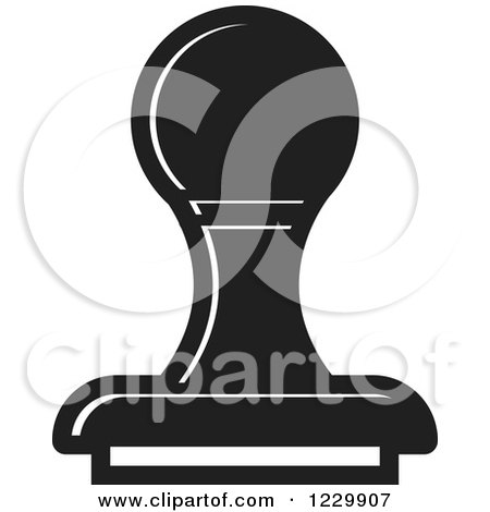 Clipart of a Black Rubber Stamp Icon - Royalty Free Vector Illustration by Lal Perera