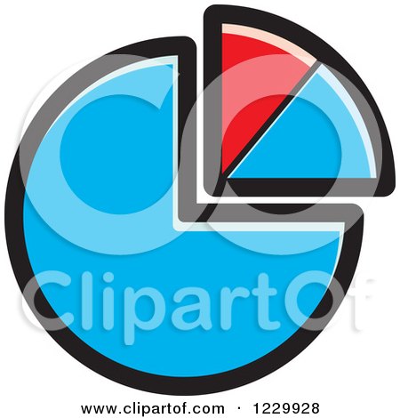 Clipart of a Blue and Red Pie Chart Icon - Royalty Free Vector Illustration by Lal Perera