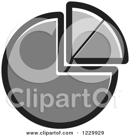 Clipart of a Grayscale Pie Chart Icon - Royalty Free Vector Illustration by Lal Perera