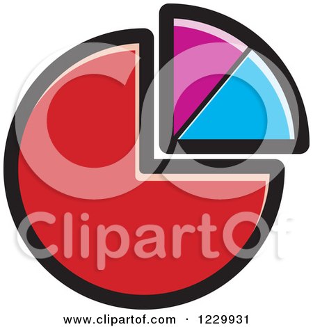 Clipart of a Red Purple and Blue Pie Chart Icon - Royalty Free Vector Illustration by Lal Perera