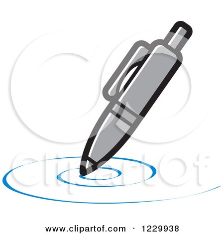 Clipart of a Gray Writing Pen Icon - Royalty Free Vector Illustration by Lal Perera