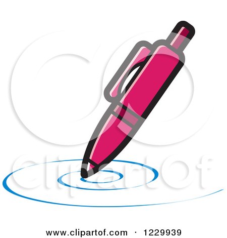 Clipart of a Pink Writing Pen Icon - Royalty Free Vector Illustration by Lal Perera